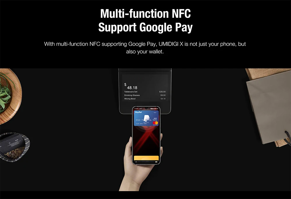 UMIDIGI X глобальная версия Встроенный экран отпечатков пальцев 6,3" AMOLED 48MP Тройная камера заднего вида 128GB NFC Helio P60 4150mAh Мобильный телефон celula