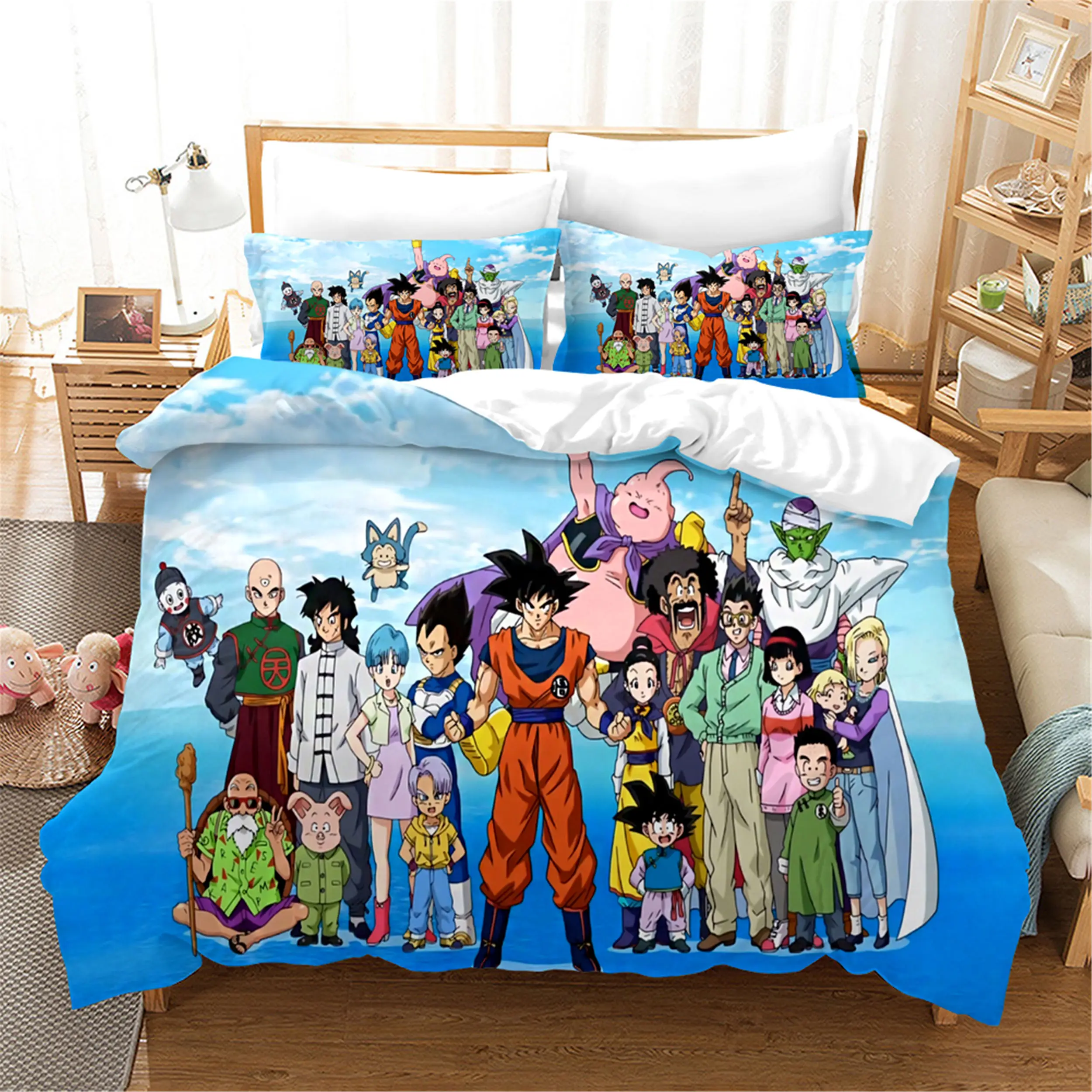 Набор постельного белья Dragon Ball Z 3d пододеяльник наволочки аниме Супер Saiyan декор
