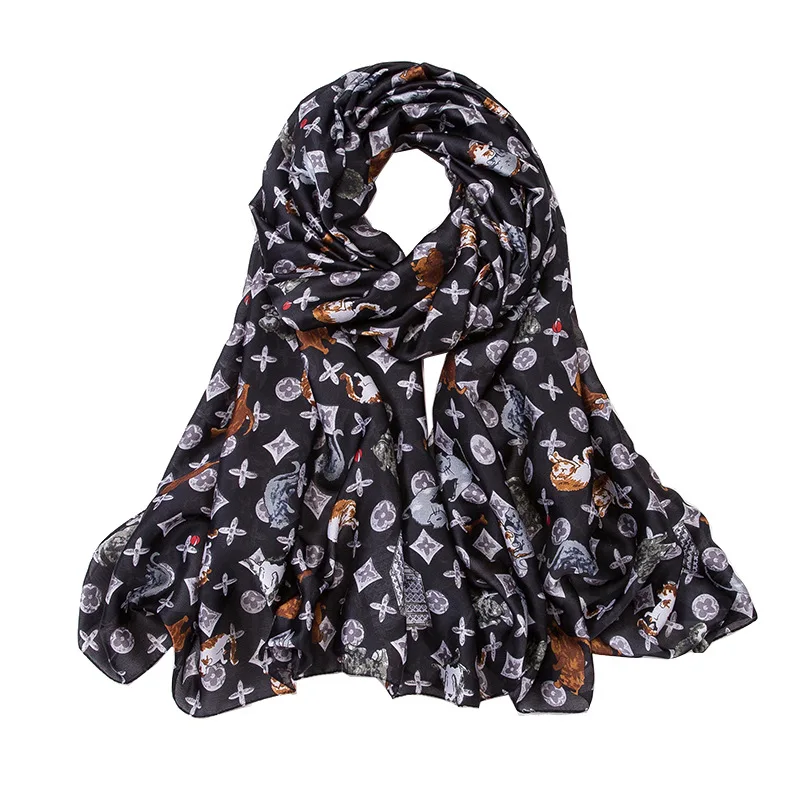 

Silk Scarf Women Shawls Wraps Fashion Small Hair Neck Hijabs Foulard Scarves Female Lady bufanda seda mujer echarpe ete soie