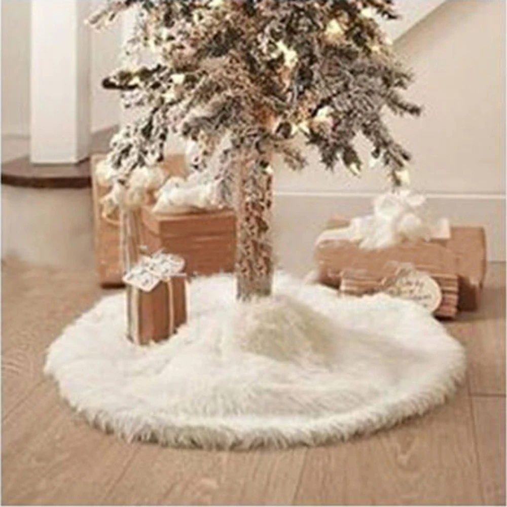 

Белая юбка для рождественской елки, плюшевый ковер из искусственного меха для рождественской елки, украшения для рождественской елки, Новогодний Декор для дома 2
