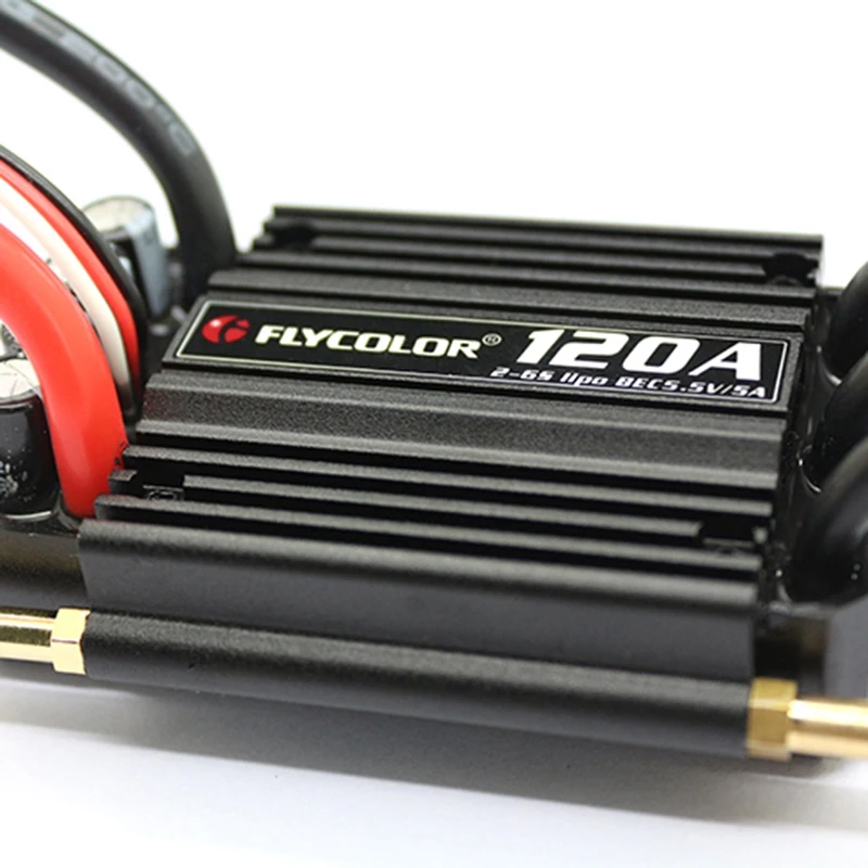 Flycolor 120A бесщеточный ESC для RC лодки 2-6S с 5,5 V/5A BEC