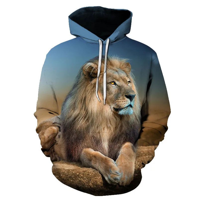 

Cool Animal Lion Hoodies 3D Printed Animal Oversize Mens Women's Sweatshirt Pullover Long Sleeve Hooded Sweatshirts Tops
