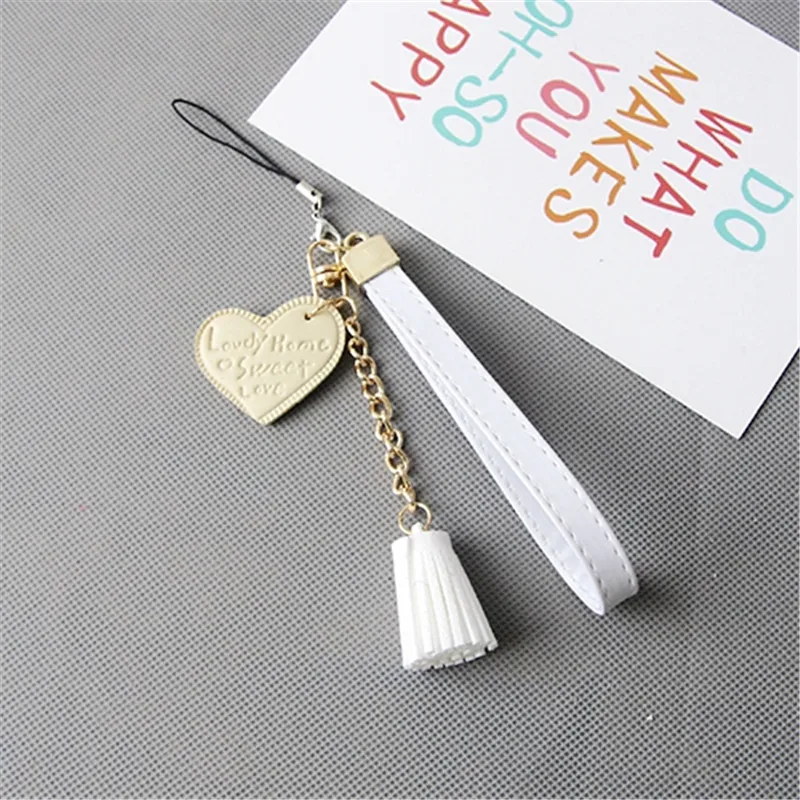 

Heart Keychain Leather Tassel Key Holder Metal Key Chain Keyring Charm Bag Auto Pendant Gift Wholesale Price