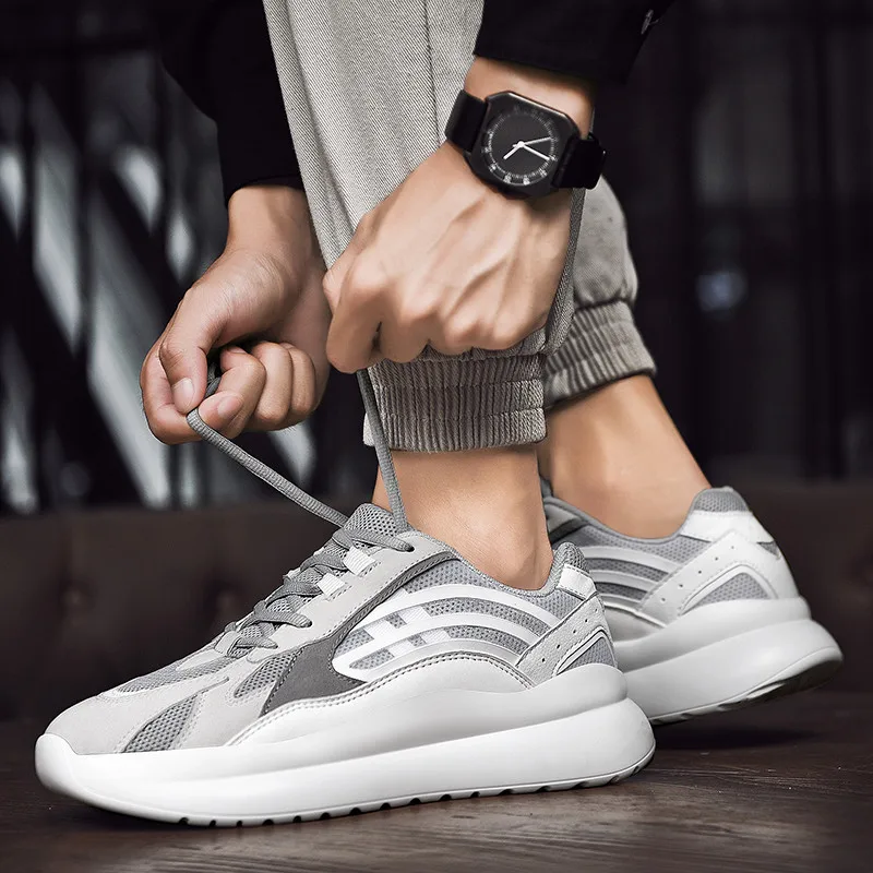 Hot Sale Shoes Men Casual Mesh Breathable Lace-up Lightweight Flat Sneakers Male Sports Running Footwear | Обувь