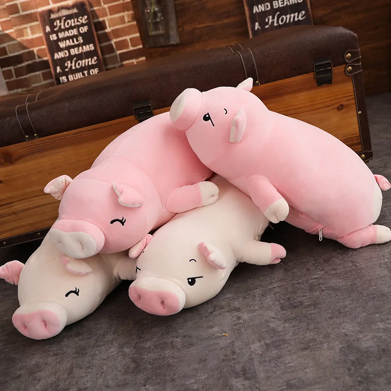 

110CM Giant Lovely Soft Down Cotton Pig Plush Doll Stuffed Pink Pig Doll Baby Software Pillow Gift for Girlfriend