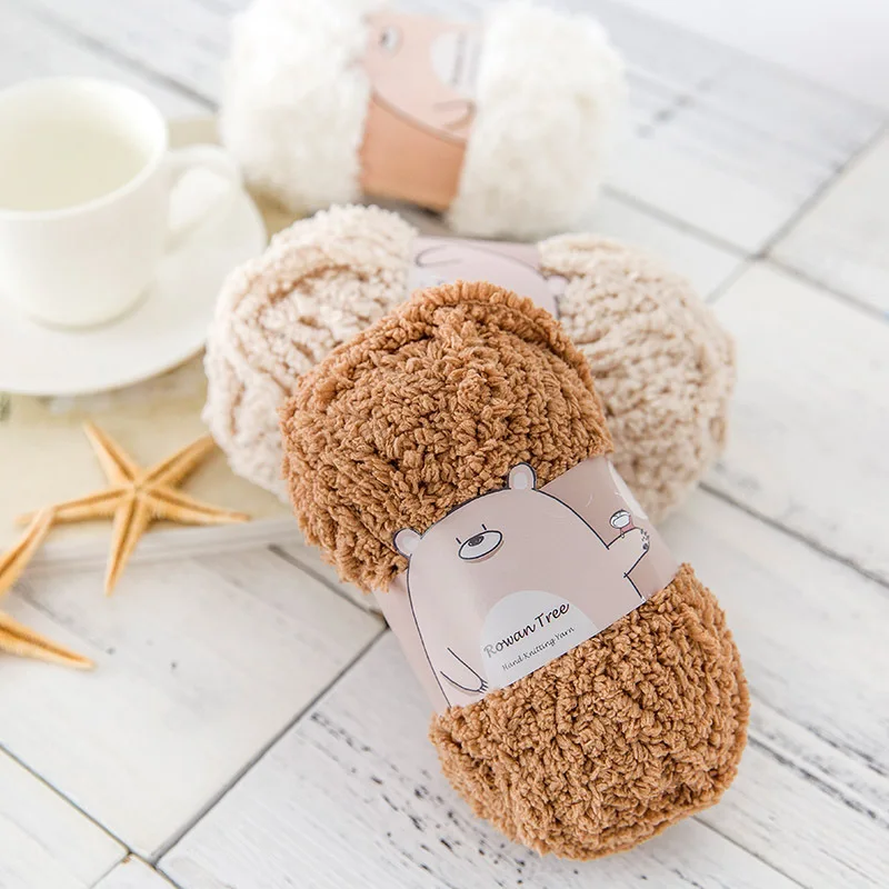 

50g/ball Soft Smooth Yarn Baby clothes Yarn Thick Yarn Fiber Coral Velvet Yarn Hand Knitting Wool Crochet for DIY Sweater