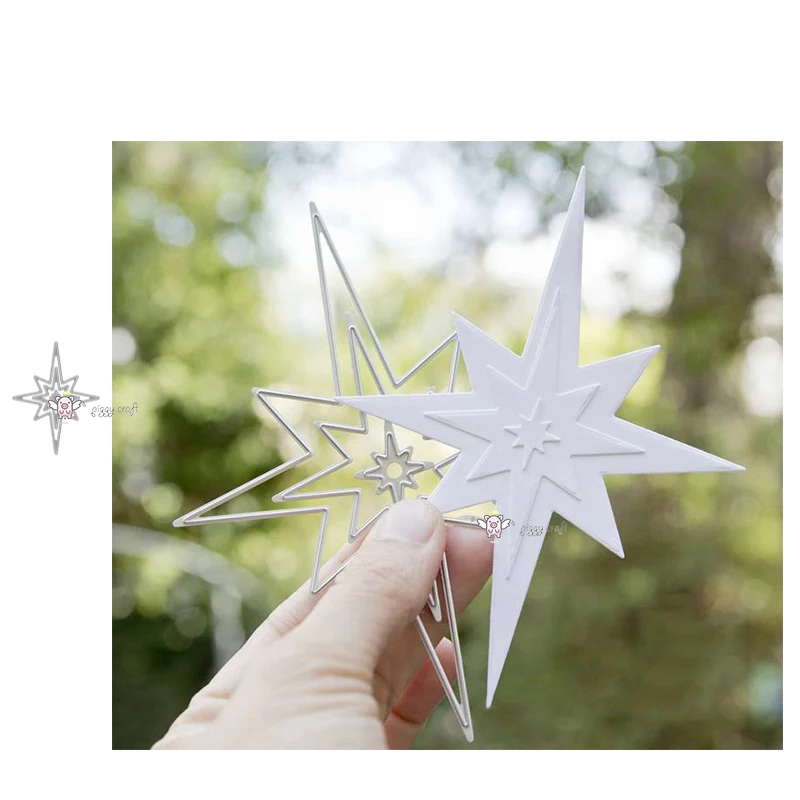

Mmao Crafts Metal Steel Cutting Dies New 3Pcs Star decoration Stencil For DIY Scrapbooking Paper/photo Cards Embossing Dies