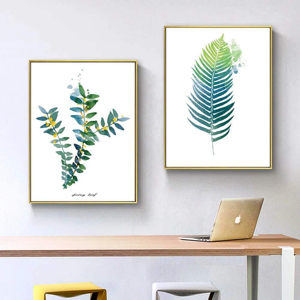 Скандинавская Картина на холсте Современная печать растительный лист