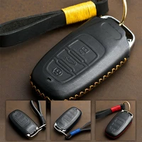 for audi a3 a4 a5 a6 a7 a8 real leather retro style remote key shell cover case keychain retrp style