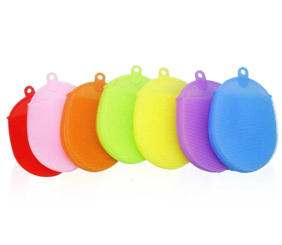 

2 шт. силиконовая Массажная щетка для душа с одной главной балкой с крючком мягкий отшелушивающий перчатки для вечеринки в честь рождения ре...