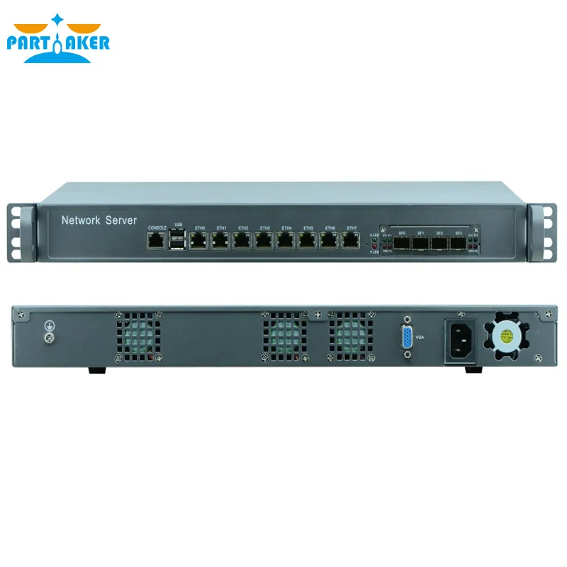 enterprise grade 1u rackmout 8 lan firewall network security computer with intel core i5 7500 and 4 fiber 1000m lan free global shipping