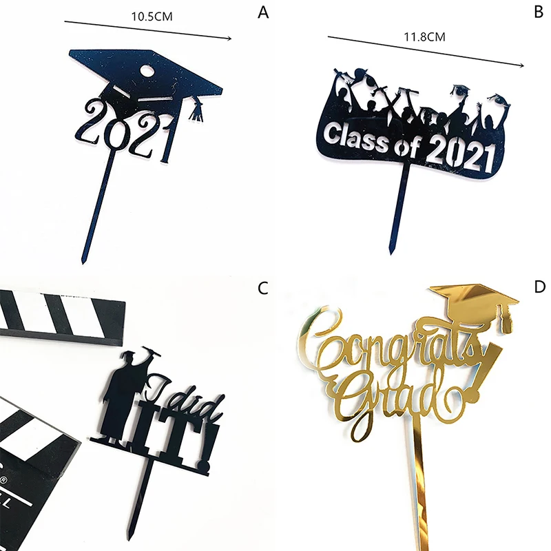 Acrylic Congrats Grad Cake Topper I Did It Cupcake For Graduation College Celebrate Party Decorations 1pc | Дом и сад
