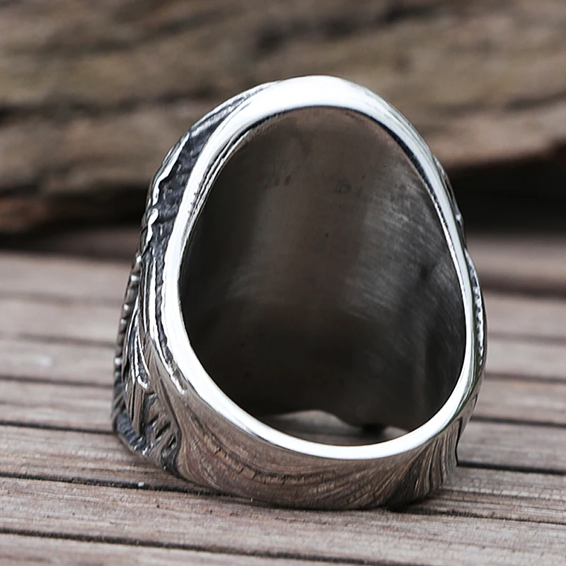 

Gothic Black Air Force Pilot Skull Ring Punk Stainless Steel Biker Skull Ring Men Fashion Jewelry Gift Best Gift For Friend