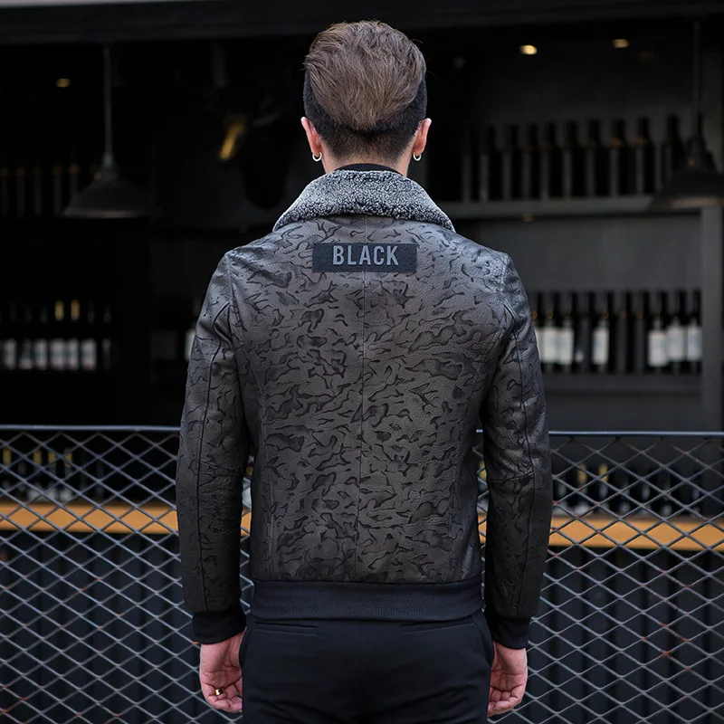 

2020 pure color zipper straight hem winter youth baseball lapels black wool leisure coat collar