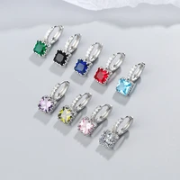 classic multicolor zirconia hoop earrings shiny micro crystal paved cubic zircon stone huggies charming earring piercing jewelry