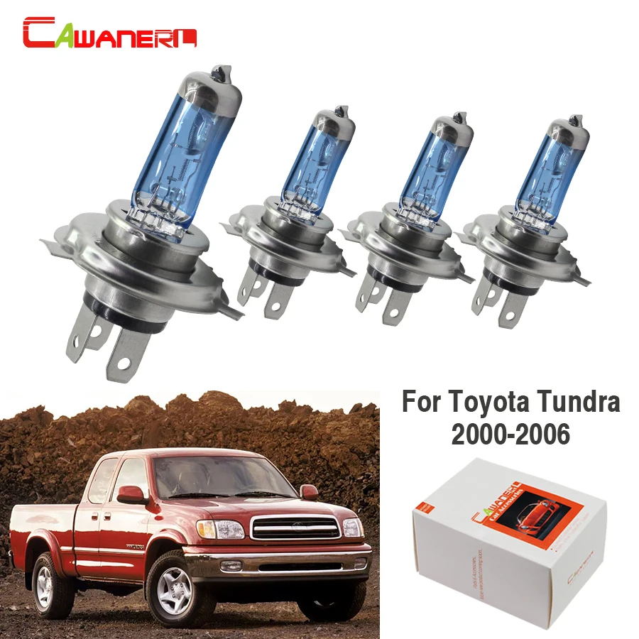 

Cawaner For Toyota Tundra 2000-2006 4 Pieces 100W H4 Car Halogen Bulb 4300K 12V Auto Light Headlight Hi/Lo Beam