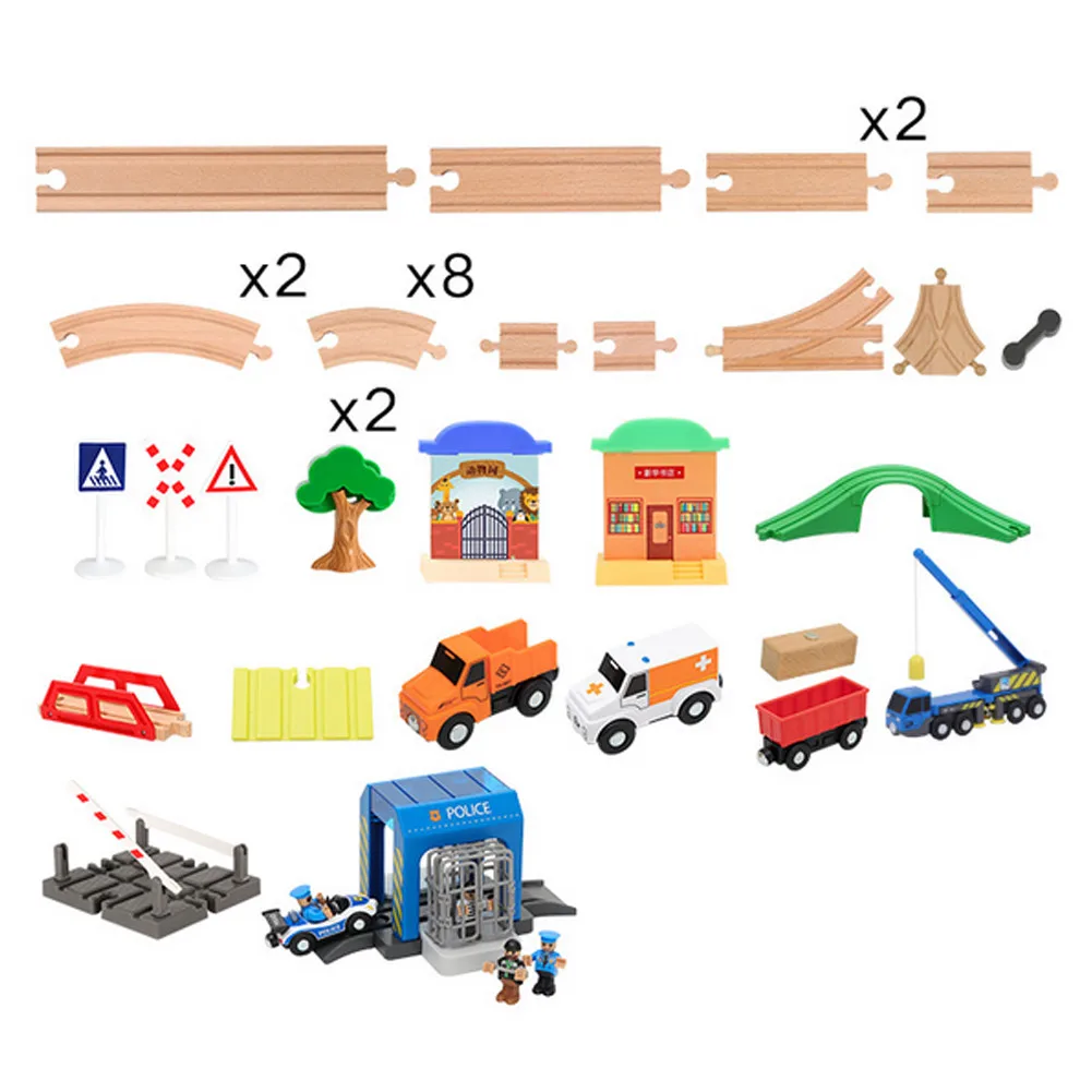 

Train Toy Set Wooden Track And Train Kit Kids Friendly Building And Construction Toy Educational Toy convenient
