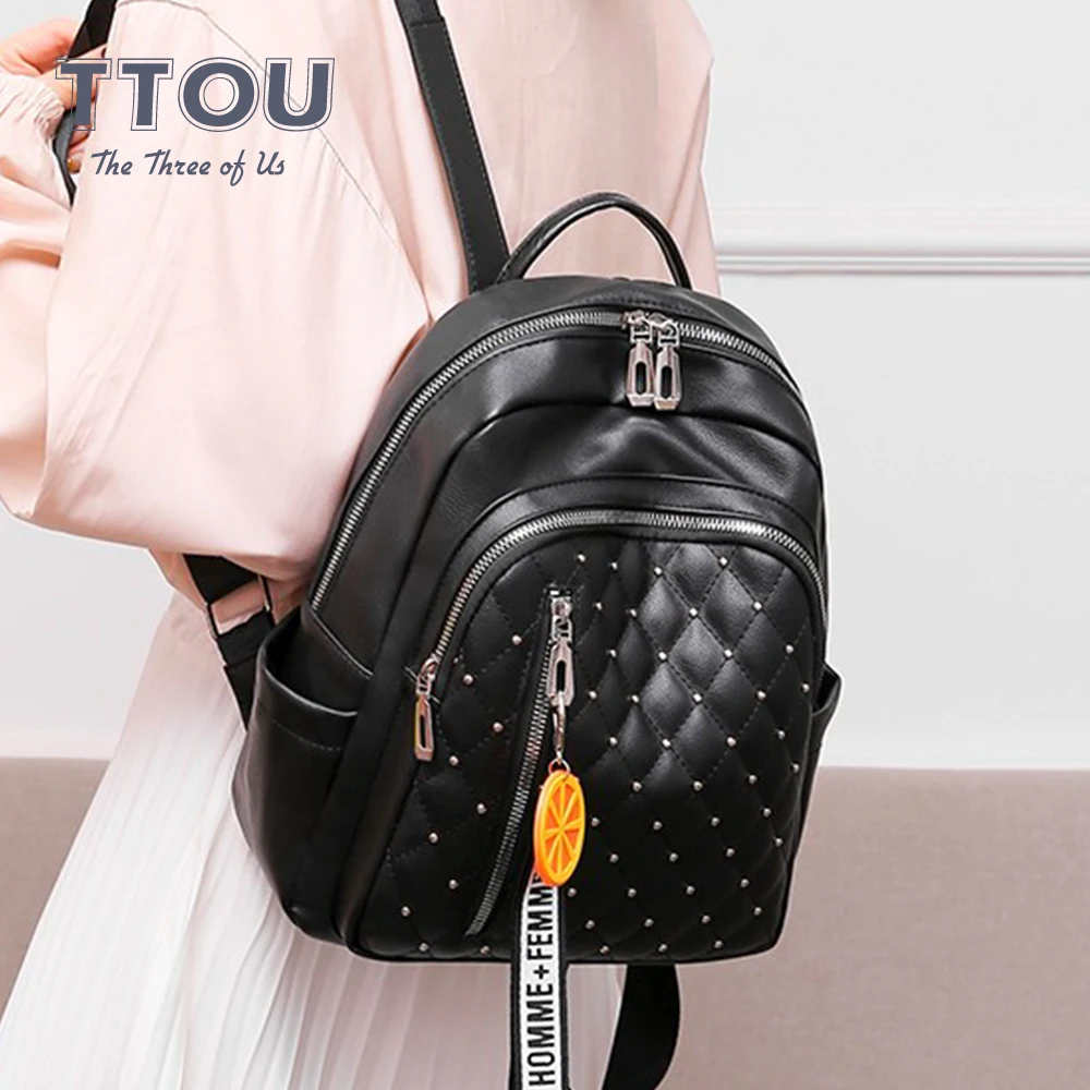 

Однотонные рюкзаки из искусственной кожи для женщин, новинка 2020, Модный женский рюкзак из искусственной кожи, Женский дорожный рюкзак на пл...