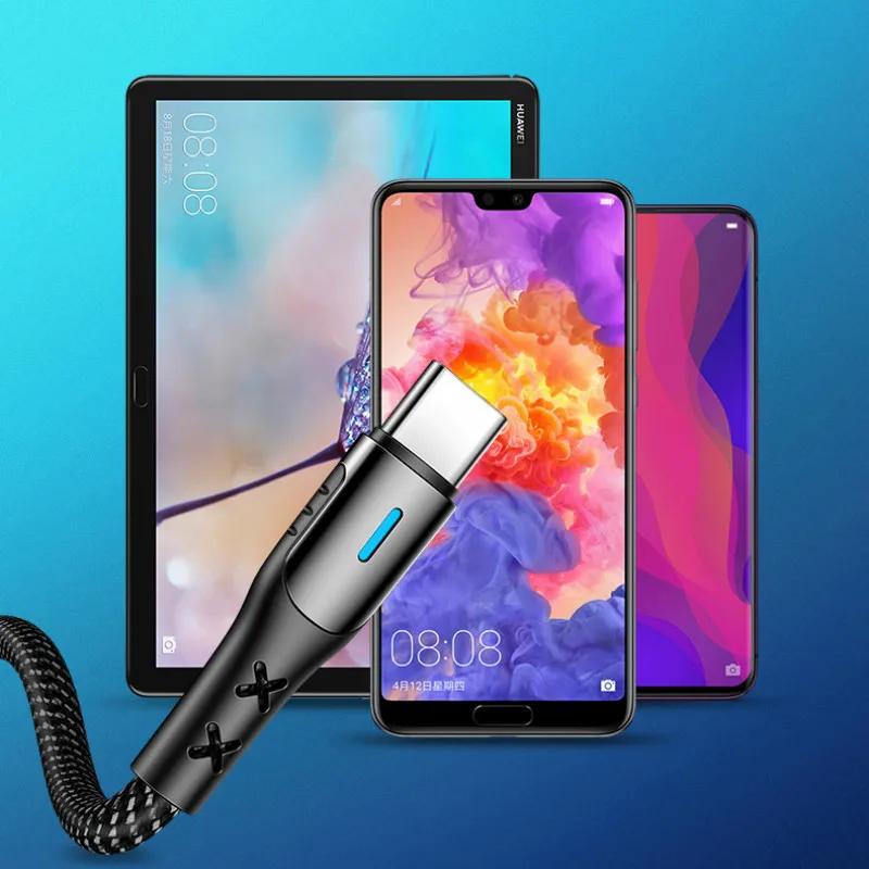 Божу Тип usb C кабель для samsung S10 huawei P30 Pro Быстрая зарядка type-C зарядки мобильного