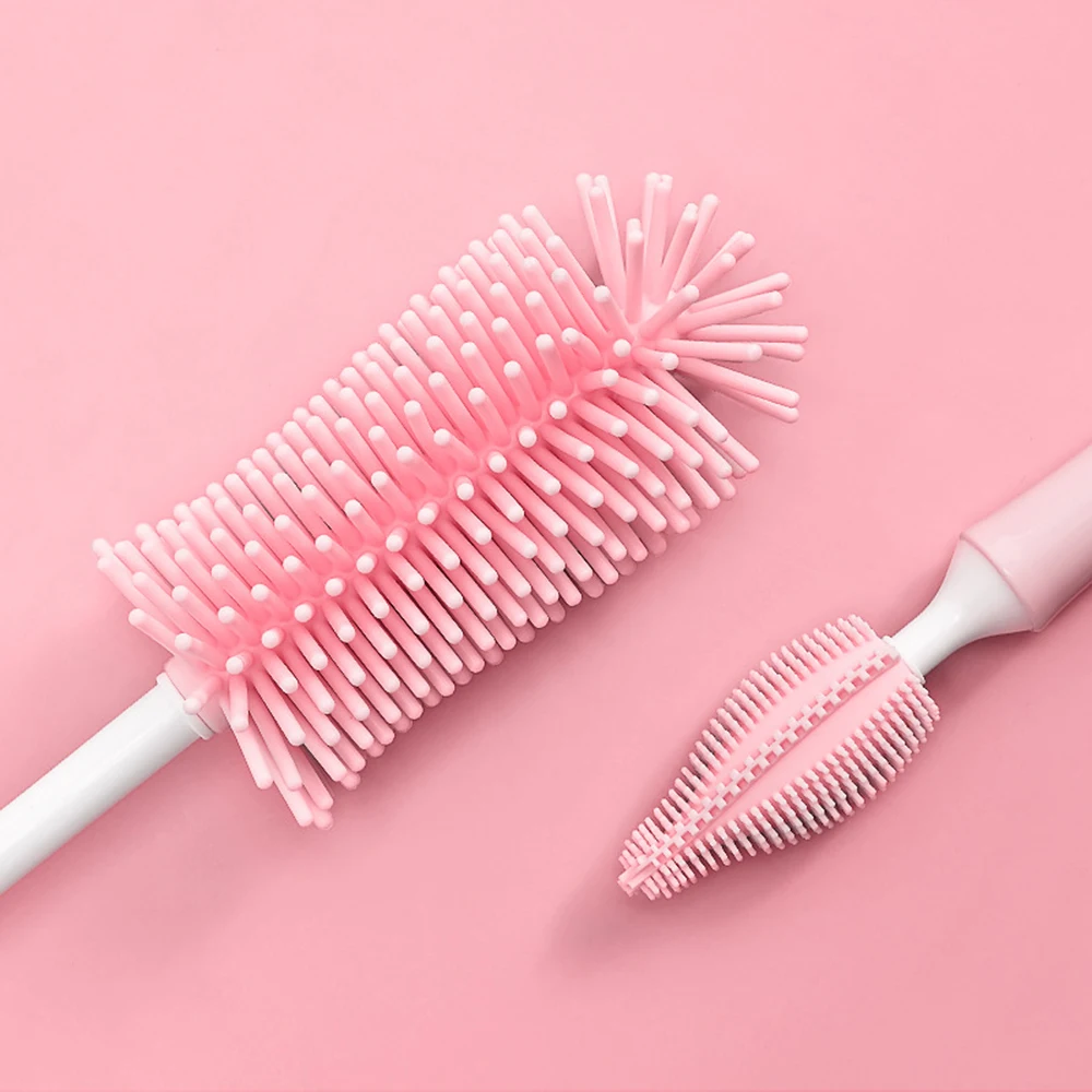 

3Pcs/set Silicone Baby Bottle Brush 360 Degree Rotating Baby Nipple Brush Cleaning Tool 2020 Baby Bottle Brush Cup Washing Brush