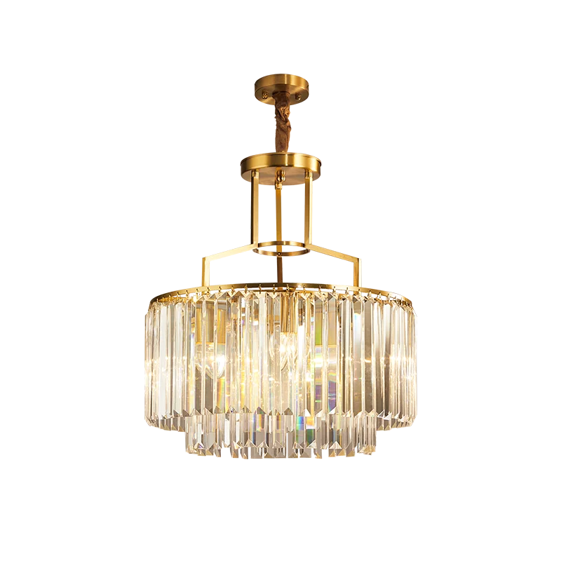 Винтажная американская медная хрустальная люстра/Золотая Инженерная