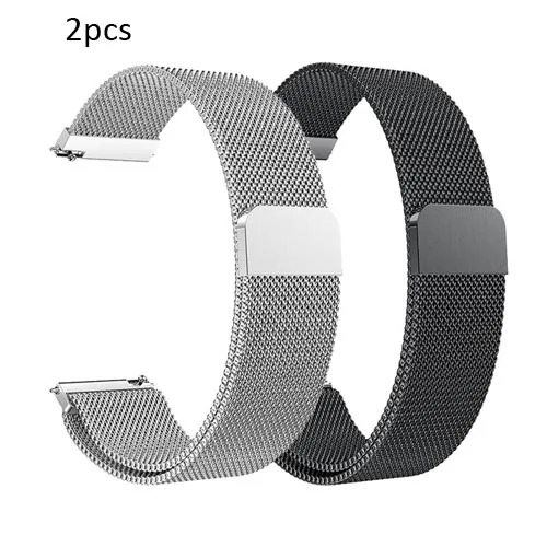 silver-m black-m Металлический ремешок из нержавеющей стали для Amazfit GTR 47 для Xiaomi Huami Amazfit Stratos 2 2S Ремешок для браслета ремешок для умных часов - Цвет ремешка: silver-m black-m