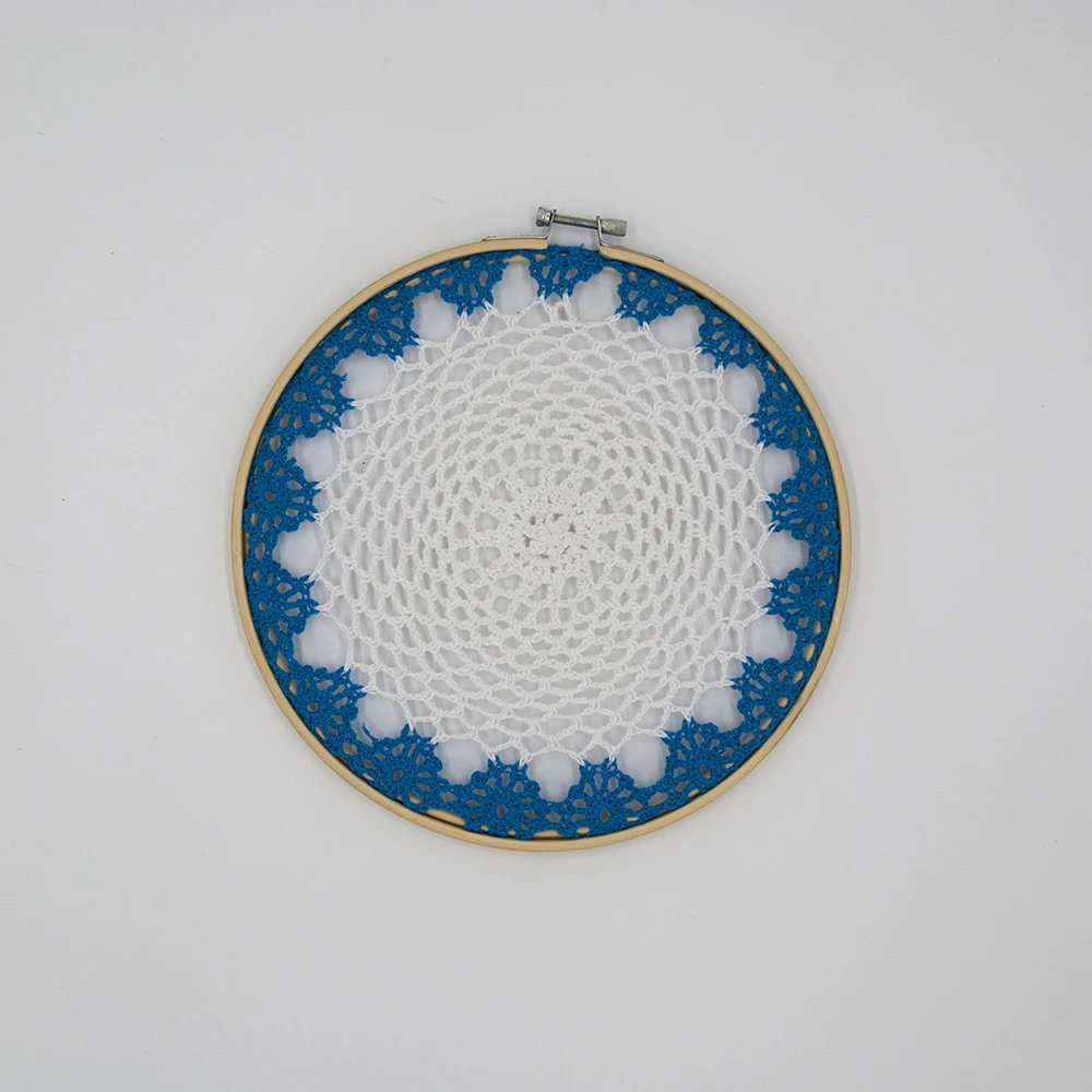 

Handmade Wall Decor hanging Dream Cotton flower Lace Catcher Wedding Background party home shop decoration No.A009 diameter 26cm