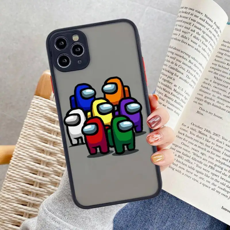 

Popular Cartoon Design-AmongS US Phone Cases For iphone 12 11 Pro Max Mini XS 8 7 Plus X SE 2020 XR Matte Transparent Cover