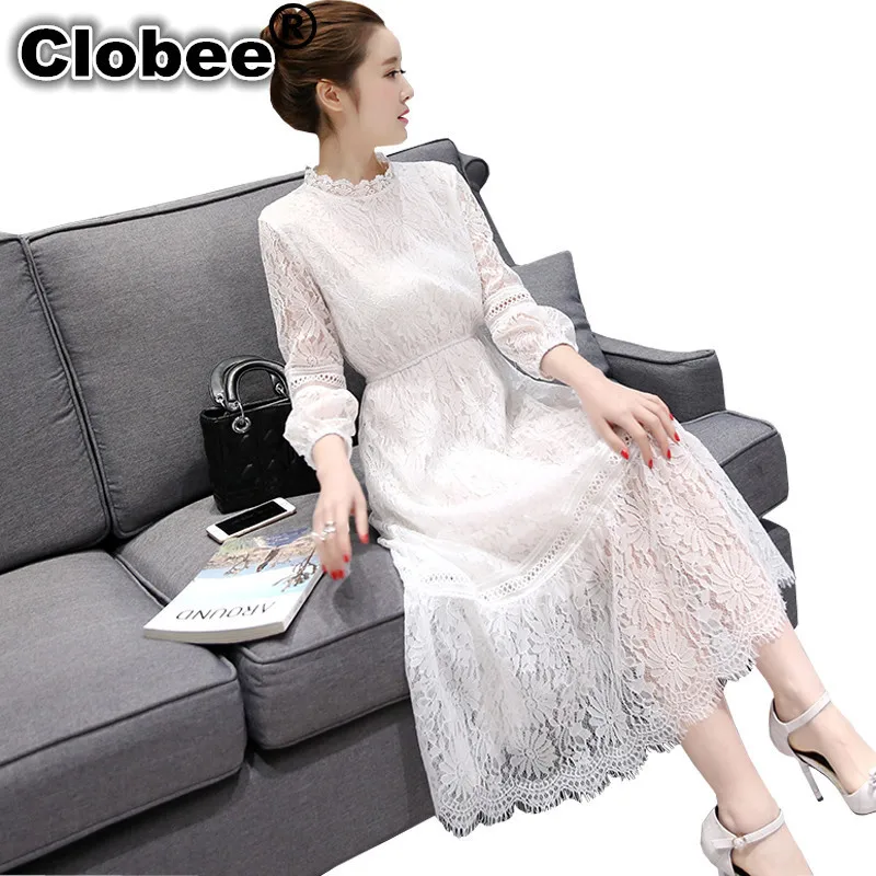 Длинное осеннее кружевное платье в этническом стиле Sukienki вельветовое плотное