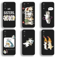funny cartoon cat bff phone case for huawei honor 30 20 10 9 8 8x 8c v30 lite view 7a pro