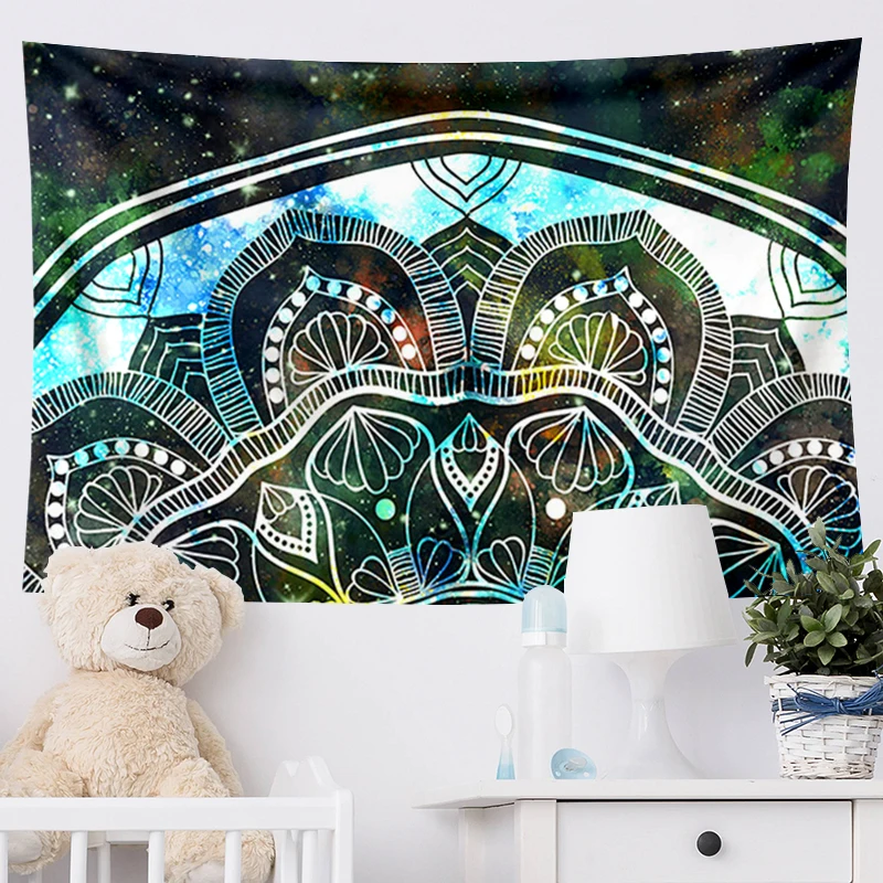

Macrame Wall Hanging Indian Psychedelic Mandala Tapestry Wall Cloth Carpet Sleeping Pad Tapestries For Wall Room Decoration