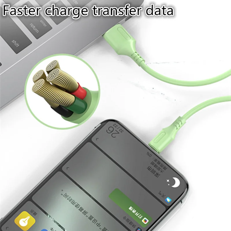 5А быстрая зарядка цветной Жидкий USB Type C кабель Мобильный телефон зарядное