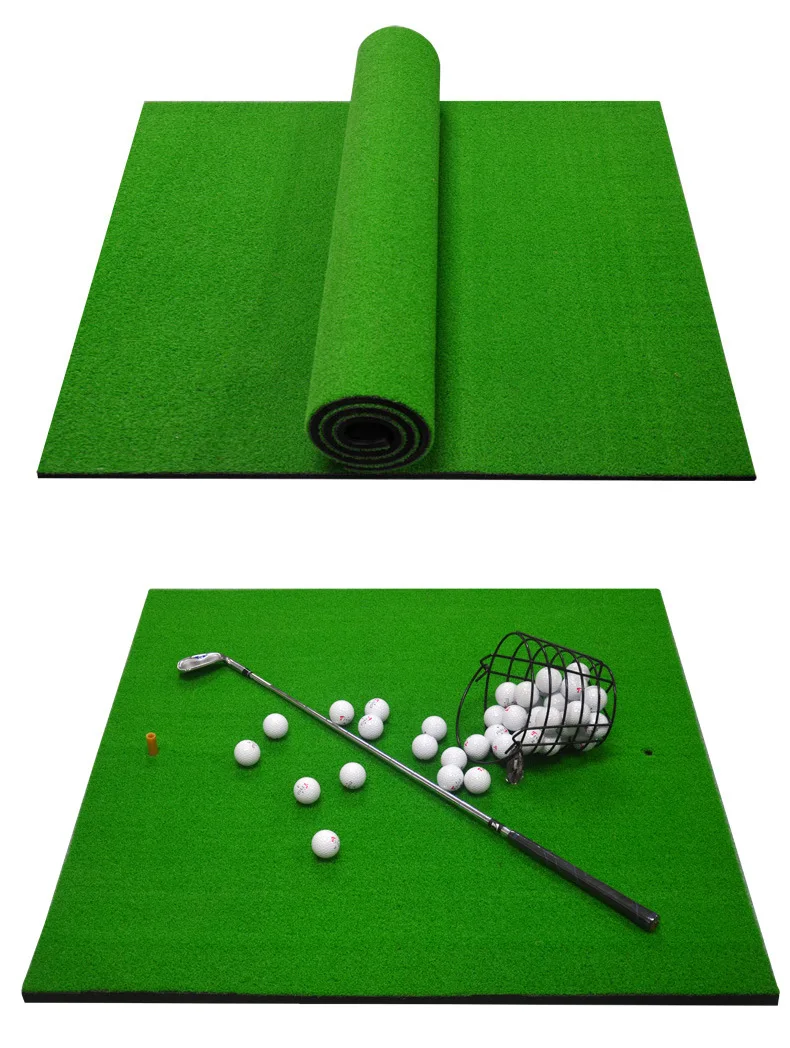 TTYGJ Golf Thicken Hitting Mat Indoor Outdoor Swing Exerciser Artificial Turf Practice Golf Mat Durable Home Golf Training Aid