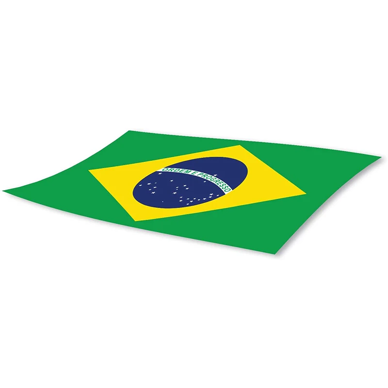 Наклейка с бразильским флагом прочная высокого качества. Водоотталкивающий