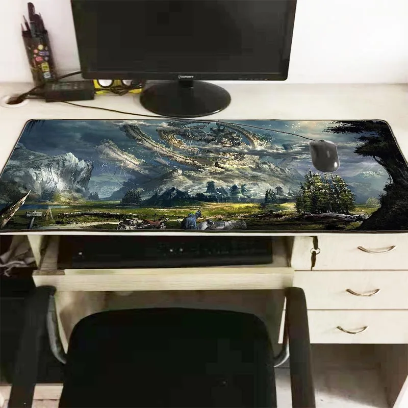 Фантастический пейзаж большой игровой коврик для мыши Коврик Клавиатура