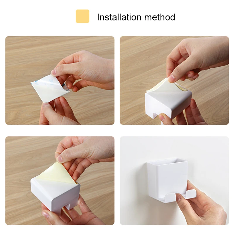 

1pc TV Remote Control Holder Wall Mount Storage Box Organzier Rack Plug Storage Case JHP-Best