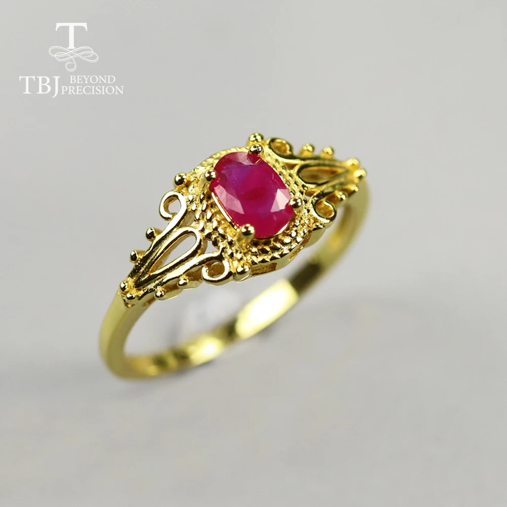 Женское кольцо с рубином TBJ Ювелирное Украшение драгоценными камнями диаметром