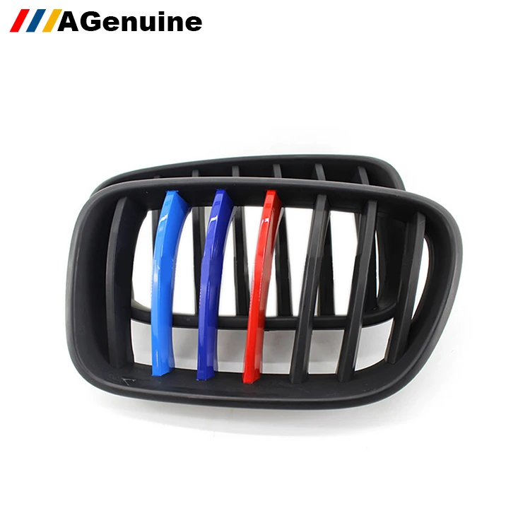 Глянцевый матовый черный красочный M Стиль ABS одна планка автомобильный передний