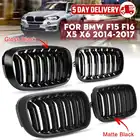 Передняя решетка для капота автомобиля, решетка радиатора, черный двойной гриль, подходит для BMW F15 X5 F16 X6 2014-2017, автомобильные аксессуары, сменная деталь