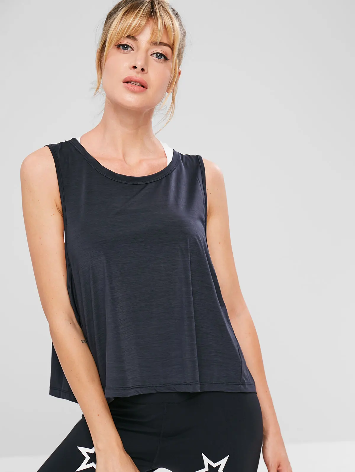 ZAFUL майка для бега летняя сексуальная женская с разрезом на спине Спортивная без