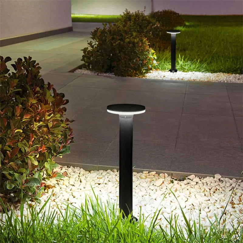 Superbright 10W Aluminum Round Lawn Lamp IP65 LED Modern Simple Garden Lights Outdoor Warm Cold White Landscape Park | Лампы и