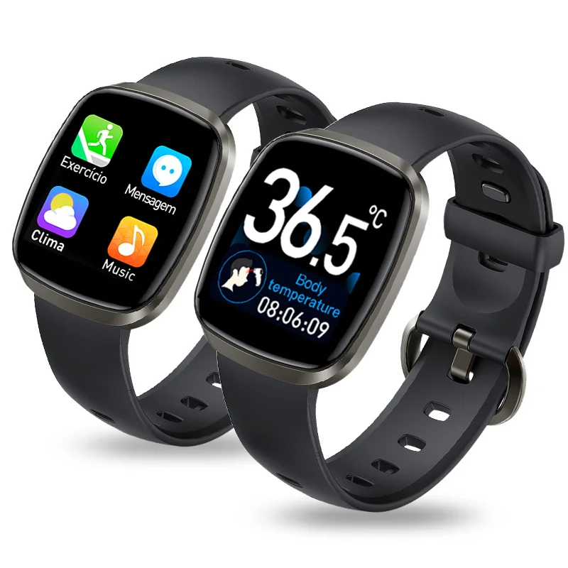 

Bluetooth Smart Watch Waterproof Accurate Body Temperature Monitoring Heart Rate Blood Pressure Blood oxygen Sports Bracelet MT8