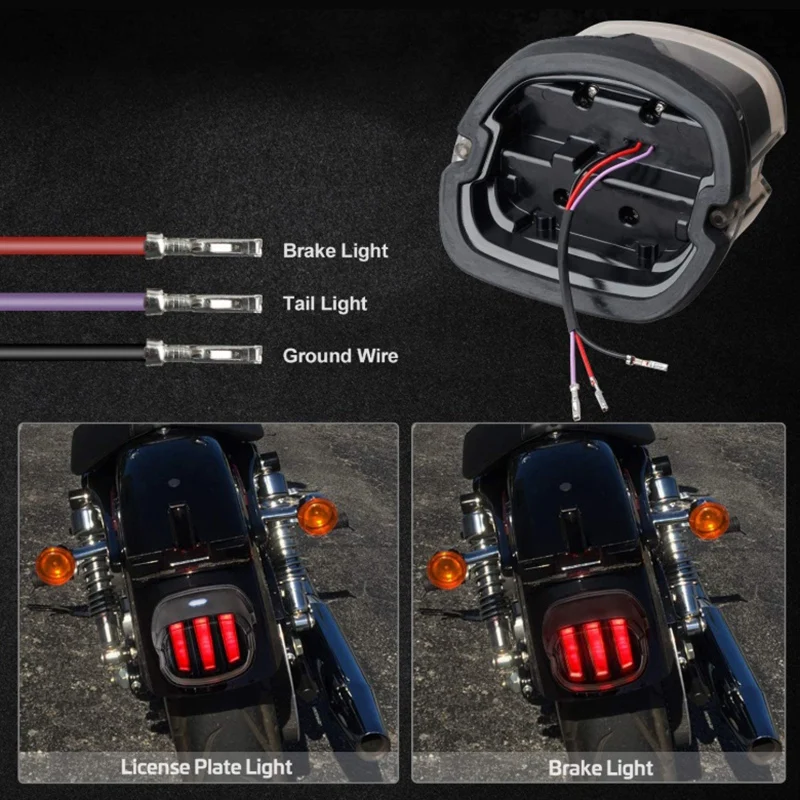 Хвост светильник сигнала поворота Стоп-сигнал для бега Копченый задний Sportster 883