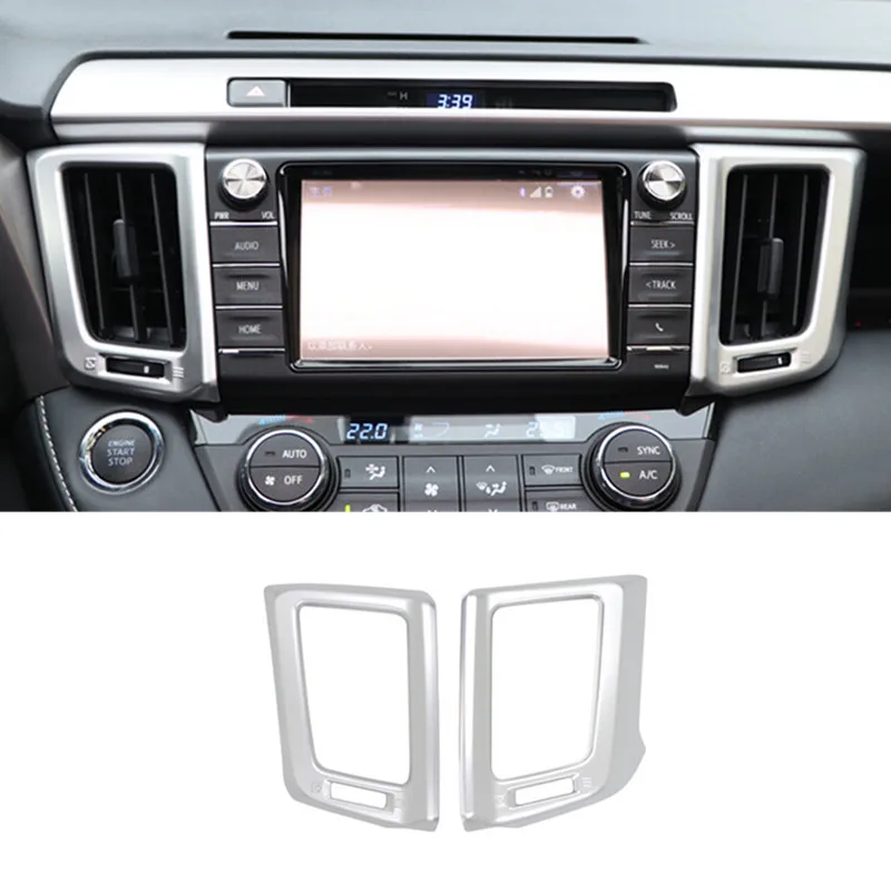 

For Toyota RAV4 2016 2017 ABS Matte Navigation Side Air Condition Outlet Centre Control Panel cover trim accessories 2pcs