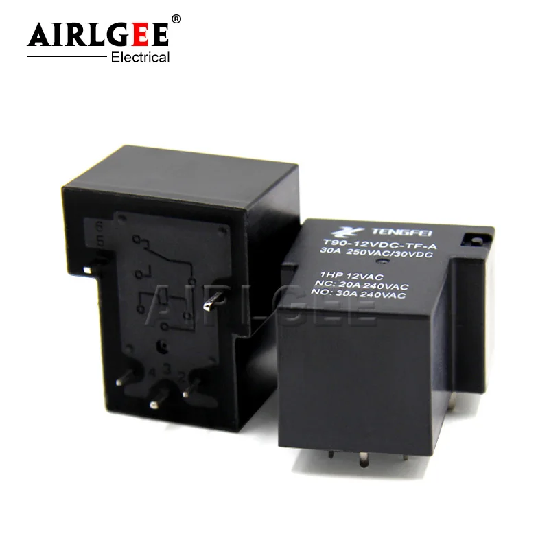 T90-12VDC-TF-A DC12V 30A 5 terminal SPDT NO High Quality Mini Power Coil электромагнитное реле | Строительство и