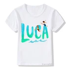 Новое поступление, футболки для мальчиков, Забавная детская одежда с аниме лука и мультяшным принтом, футболка, летние футболки в стиле Харадзюку для девочек, белые топы