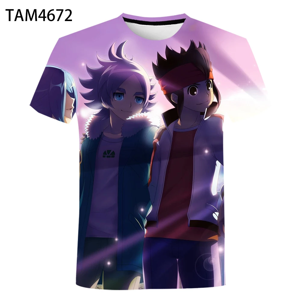 Модная футболка Inazuma Eleven для мальчиков и девочек повседневный топ с принтом