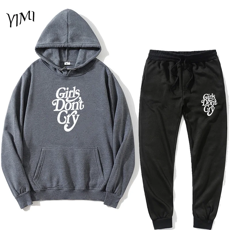 

Tracksuit men's 2-piece set 2021 new brand autumn and winter printed hooded sweatshirt + pants pullover hooded sportswear suit H