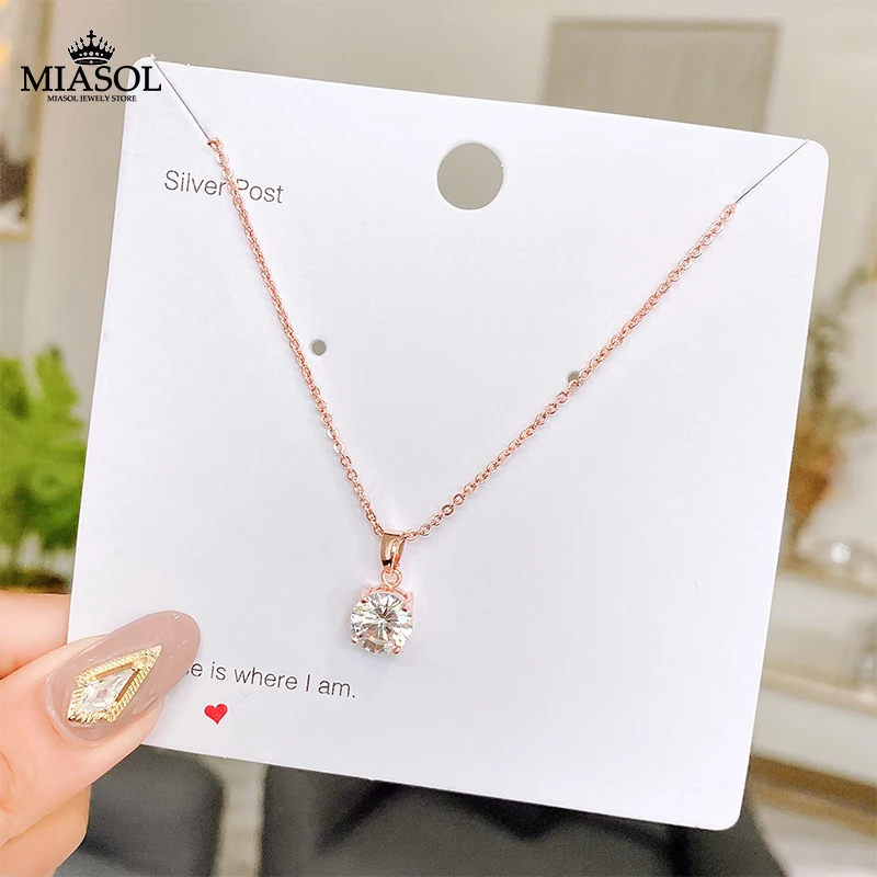 Zircon Necklace Fake Diamond Woman Exquisite Fashion Ladie Jewelry 2022 Brand Classic Simple Style Beautiful The Girl Neck Chain images - 6