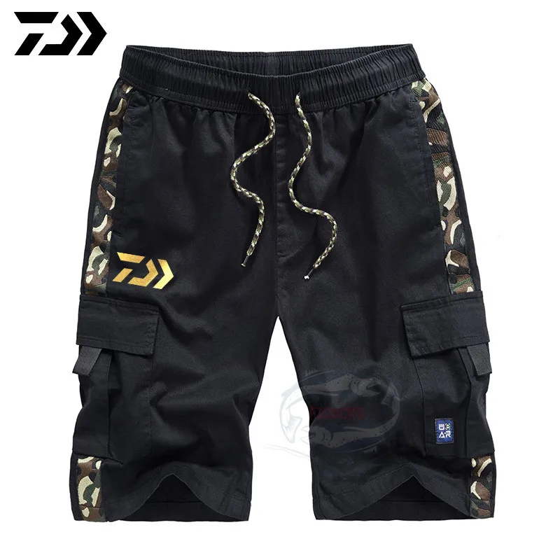 

2020 Summer Daiwa Shorts Loose Men's Casual Shorts Daiwa Fishing Drawstring Waist Solid Bermuda Shorts Men Plus Size Pants M-8XL